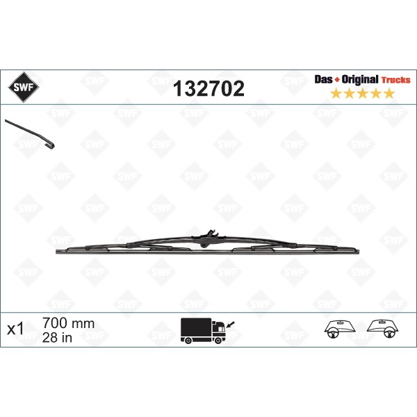 Слика на брисачи SWF DAS ORIGINAL TRUCKS 132702 за камион Mercedes Actros 1996 2050 AS - 503 коњи дизел