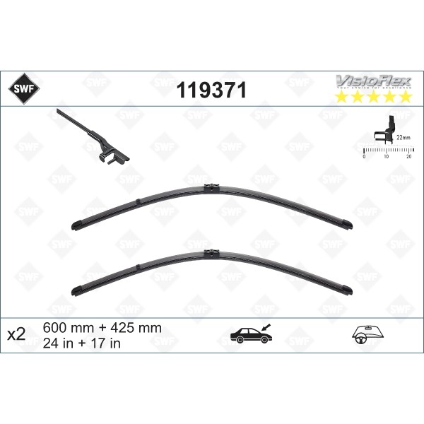 Слика на Брисачи SWF ORIGINAL VISIOFLEX SET 119371