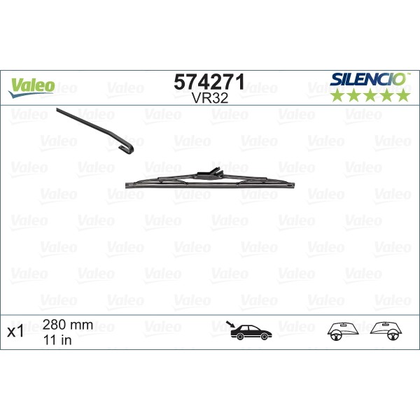 Слика на брисачи VALEO SILENCIO REAR 574271 за Ford Mondeo 3 Clipper (BWY) 2.0 16V - 146 коњи бензин