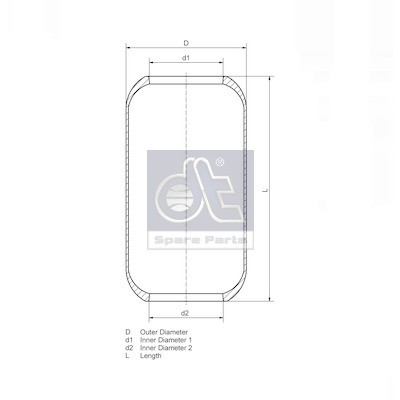 Слика на буфер, воздушна амортизациа DT Spare Parts 2.61021 за камион DAF F 2700 FAB 2700 HS, FAG 2700 HS, FAR 2700 HS - 272 коњи дизел