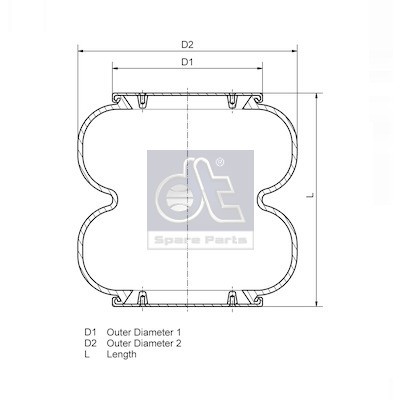 Слика на буфер, воздушна амортизациа DT Spare Parts 2.61034 за камион Renault Premium 2 Distribution 410.18 D - 410 коњи дизел