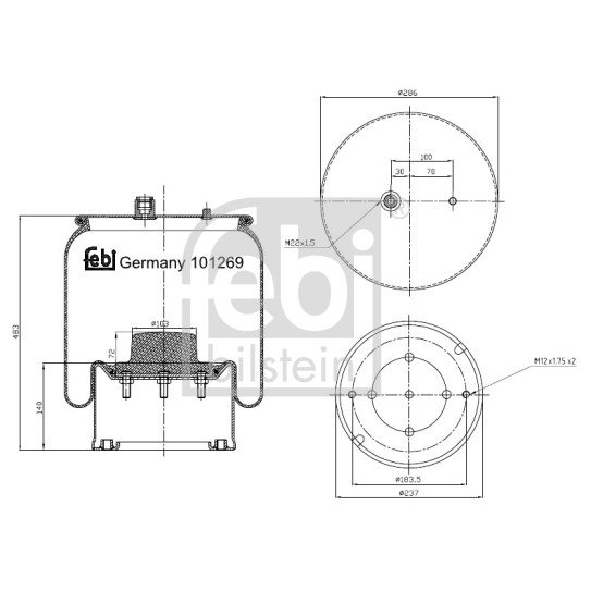 Слика на Буфер, воздушна амортизациа FEBI BILSTEIN 101269