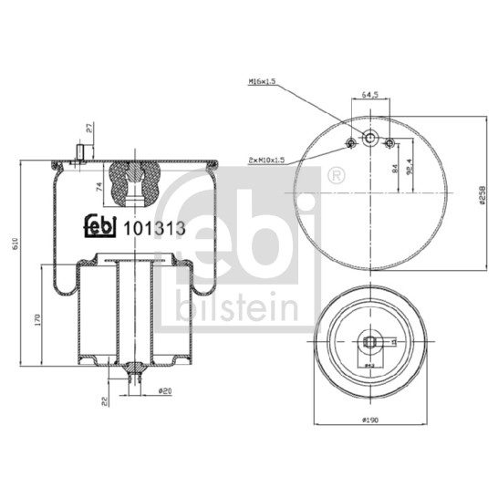 Слика на Буфер, воздушна амортизациа FEBI BILSTEIN 101313