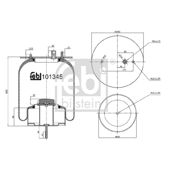 Слика на Буфер, воздушна амортизациа FEBI BILSTEIN 101345