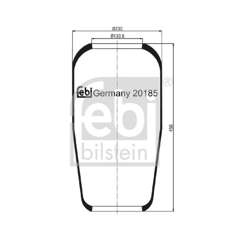 Слика на буфер, воздушна амортизациа FEBI BILSTEIN 20185 за камион MAN E 2000 33.460 DFLC - 460 коњи дизел