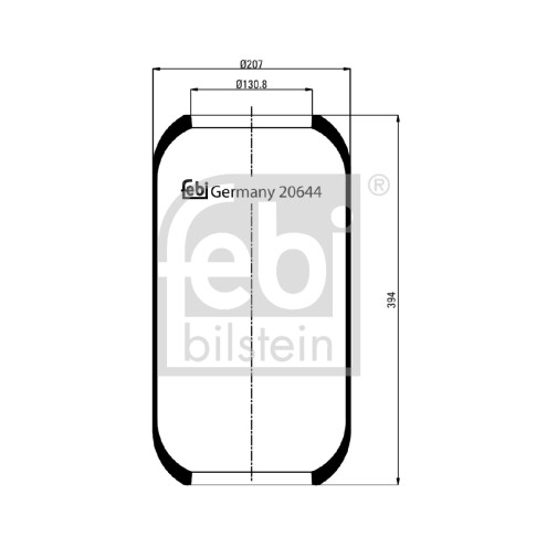 Слика на буфер, воздушна амортизациа FEBI BILSTEIN 20644 за камион DAF SB SB 2300 - 205 коњи дизел