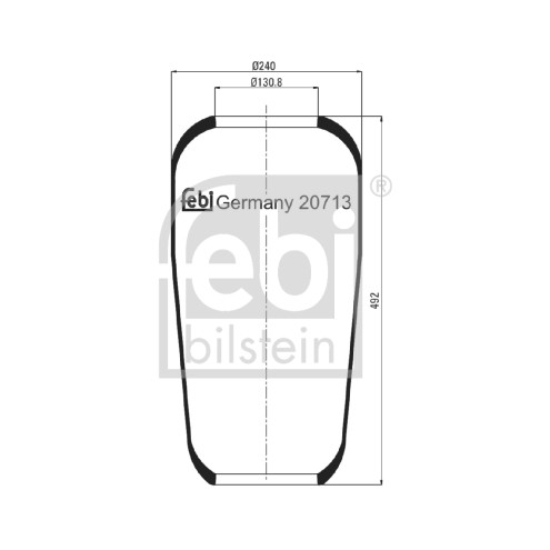 Слика на буфер, воздушна амортизациа FEBI BILSTEIN 20713 за камион Volvo F 12/400,F 12/410 - 396 коњи дизел