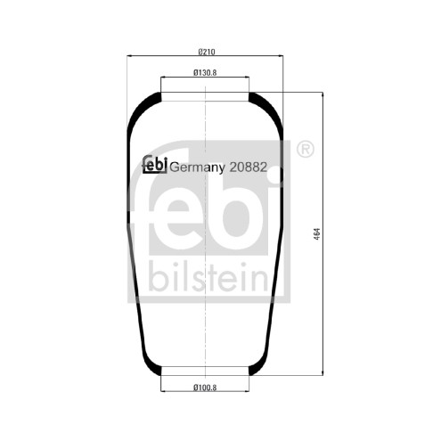 Слика на буфер, воздушна амортизациа FEBI BILSTEIN 20882 за камион MAN E 2000 19.460 FLK - 460 коњи дизел