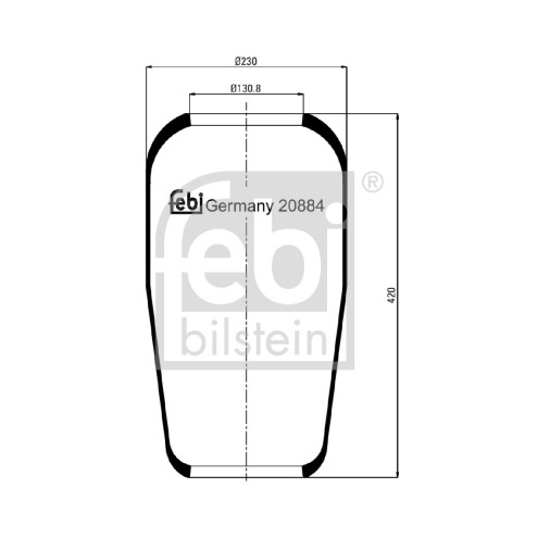 Слика на буфер, воздушна амортизациа FEBI BILSTEIN 20884 за камион Iveco Eurotech MH 190 E 24 K - 245 коњи дизел