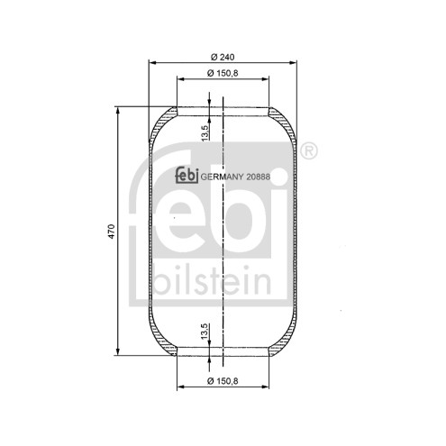 Слика на буфер, воздушна амортизациа FEBI BILSTEIN 20888 за камион MAN TGA 24.430, 24.440 FNLLC, FNLRC, FNLLW - 430 коњи дизел