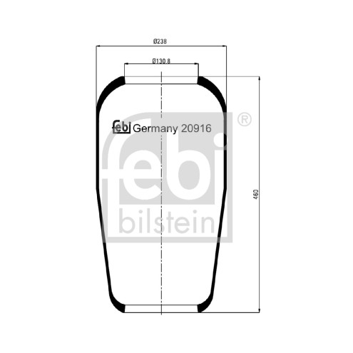 Слика на буфер, воздушна амортизациа FEBI BILSTEIN 20916 за камион MAN E 2000 41.460 DFVS, DFVLS - 460 коњи дизел