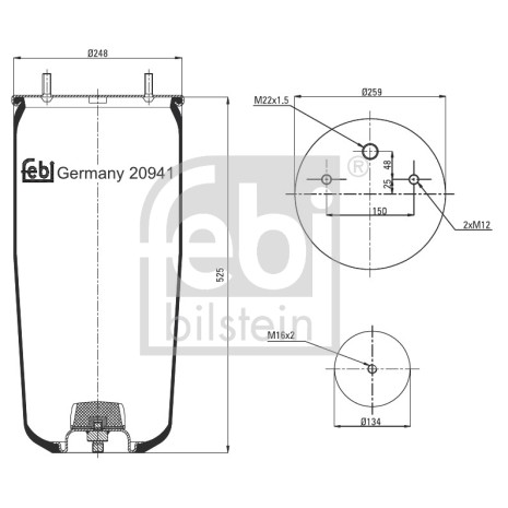 Слика на буфер, воздушна амортизациа FEBI BILSTEIN 20941 за Hyundai ix35 (LM) 2.0 CRDi 4WD - 136 коњи дизел