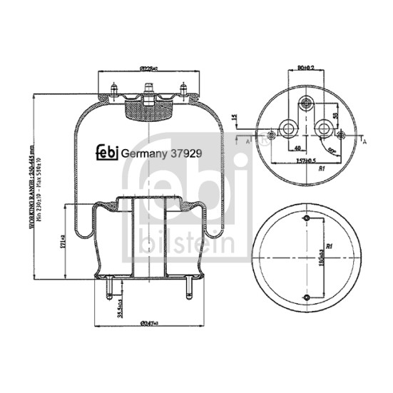 Слика на буфер, воздушна амортизациа FEBI BILSTEIN 37929 за камион Scania P,G,R,T Series P 280 - 280 коњи дизел