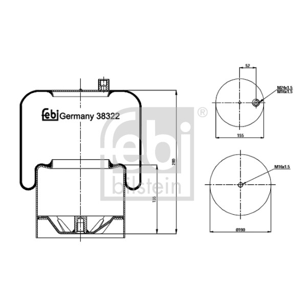 Слика на Буфер, воздушна амортизациа FEBI BILSTEIN 38322