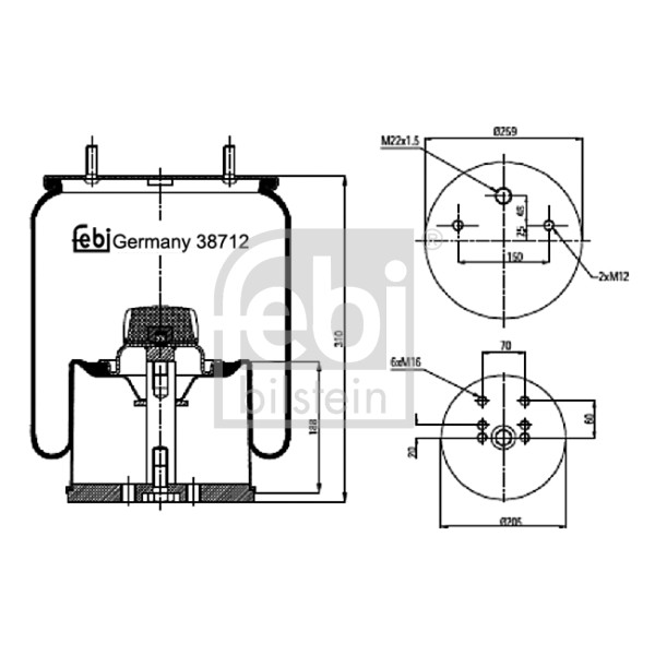 Слика на Буфер, воздушна амортизациа FEBI BILSTEIN 38712