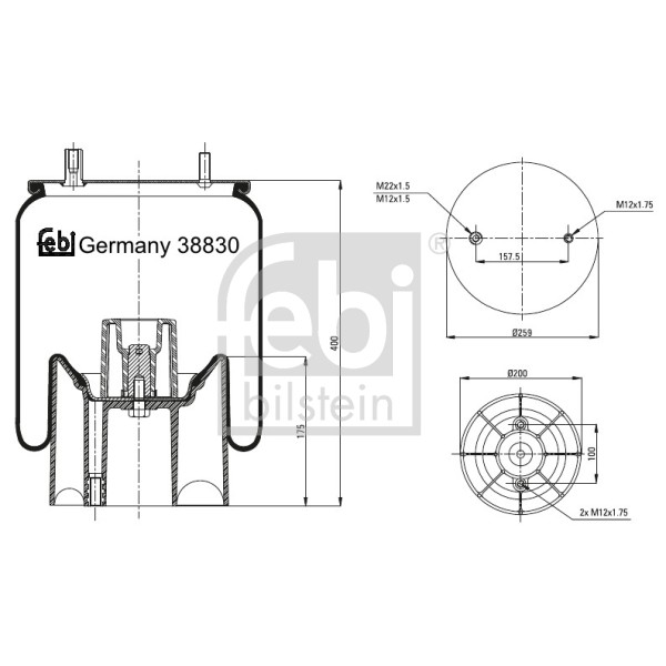 Слика на Буфер, воздушна амортизациа FEBI BILSTEIN 38830