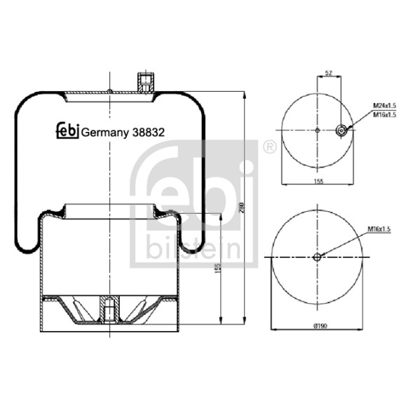 Слика на Буфер, воздушна амортизациа FEBI BILSTEIN 38832