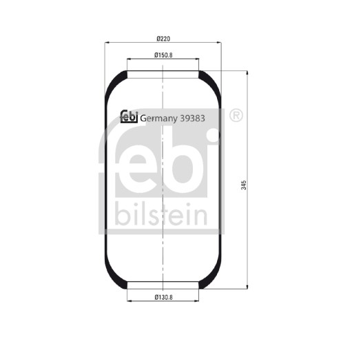 Слика на буфер, воздушна амортизациа FEBI BILSTEIN 39383 за камион Volvo F 10/320 - 310 коњи дизел