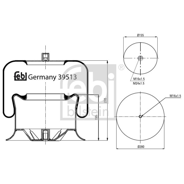 Слика на Буфер, воздушна амортизациа FEBI BILSTEIN 39513