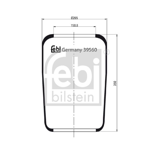 Слика на буфер, воздушна амортизациа FEBI BILSTEIN 39560 за камион Renault R 340.24 - 352 коњи дизел