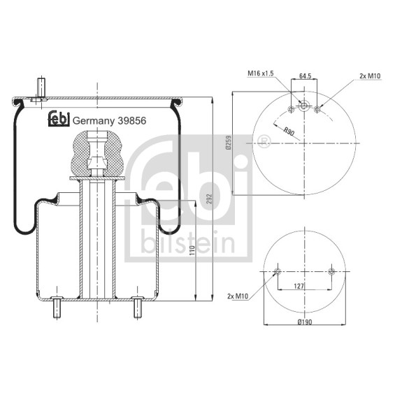 Слика на Буфер, воздушна амортизациа FEBI BILSTEIN 39856