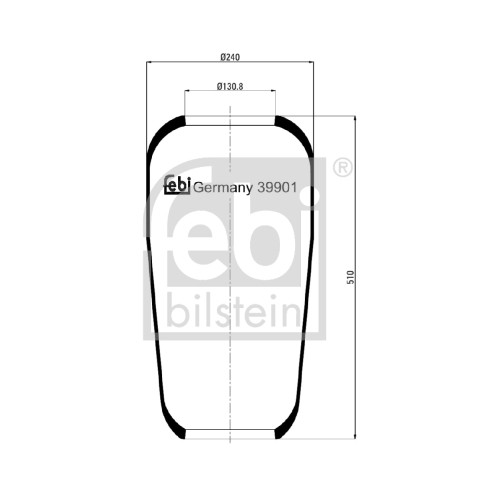 Слика на буфер, воздушна амортизациа FEBI BILSTEIN 39901 за камион MAN F 90 24.342 FNL,24.342 FNLL - 340 коњи дизел