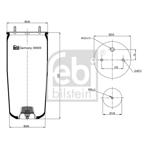 Слика на буфер, воздушна амортизациа FEBI BILSTEIN 39909 за Hyundai ix35 (LM) 2.0 CRDi 4WD - 136 коњи дизел