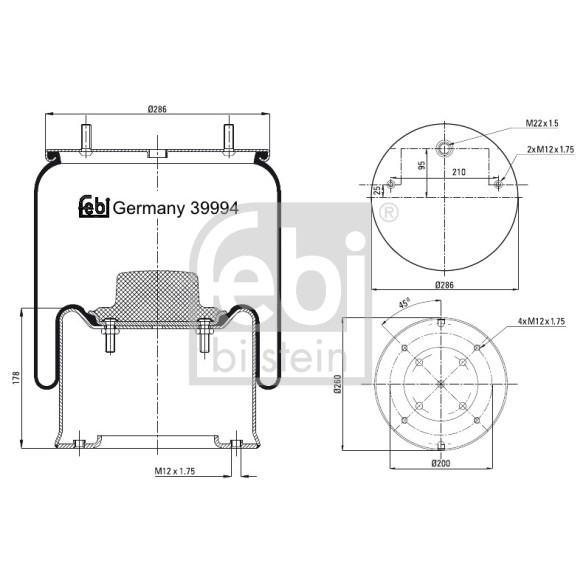 Слика на Буфер, воздушна амортизациа FEBI BILSTEIN 39994