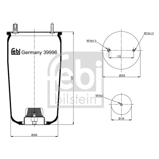 Слика на буфер, воздушна амортизациа FEBI BILSTEIN 39996 за Hyundai ix35 (LM) 2.0 4WD - 163 коњи бензин