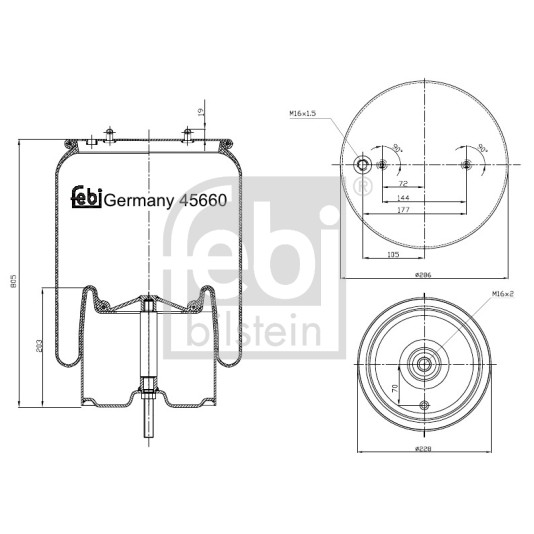 Слика на Буфер, воздушна амортизациа FEBI BILSTEIN 45660