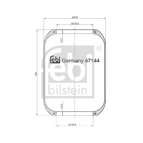 Слика на буфер, воздушна амортизациа FEBI BILSTEIN 47144 за камион Iveco Eurostar LD 440 E 39 T, LD 440 E 39 T/P - 390 коњи дизел