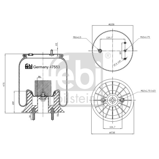 Слика на Буфер, воздушна амортизациа FEBI BILSTEIN 47553