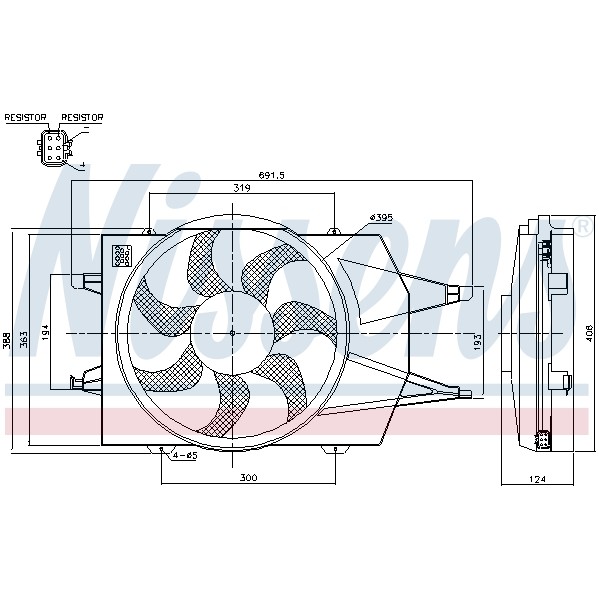 Слика на вентилатор, клима уред NISSENS 85342 за Ford Focus Clipper (dnw) 1.4 16V - 75 коњи бензин