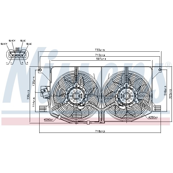 Слика на вентилатор, клима уред NISSENS 85402 за Mercedes ML-class (w163) ML 230 (163.136) - 150 коњи бензин