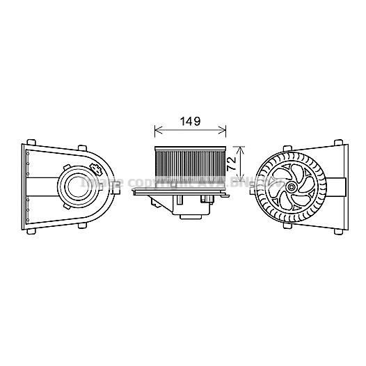 Слика на Вентилатор за парно AVA QUALITY COOLING AI8378 за Seat Arosa (6H) 1.4 - 60 коњи бензин