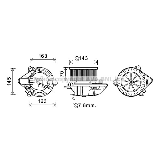 Слика на Вентилатор за парно AVA QUALITY COOLING CN8510 за Peugeot Ranch Box (5) 1.9 D - 69 коњи дизел