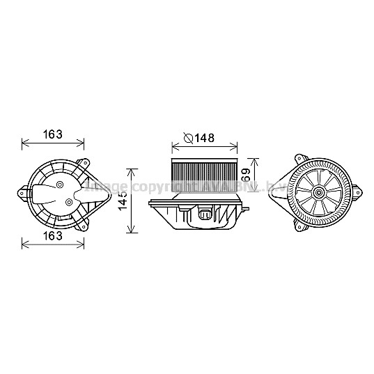 Слика на Вентилатор за парно AVA QUALITY COOLING RT8587 за Renault Megane 1 Classic (LA0-1) 1.4 16V (LA0D, LA1H, lA0W, LA10) - 95 коњи бензин