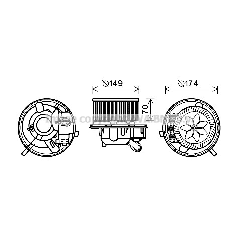 Слика на Вентилатор за парно AVA QUALITY COOLING VN8339 за VW Golf 6 (5K1) 2.0 GTi - 210 коњи бензин