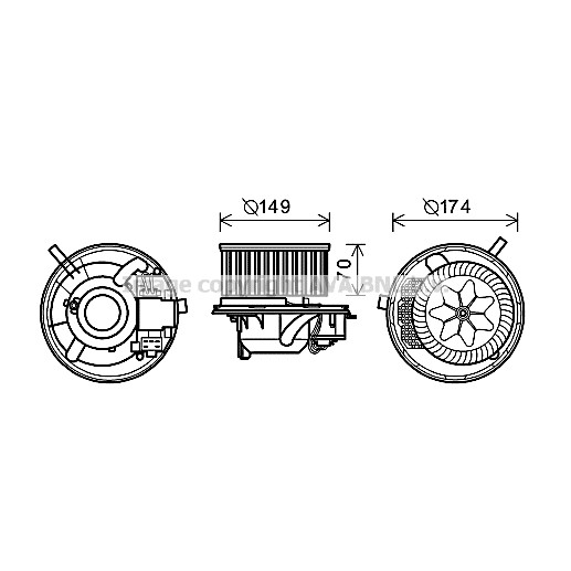 Слика на Вентилатор за парно AVA QUALITY COOLING VN8341 за VW Caddy 3 Estate 1.2 TSI - 105 коњи бензин