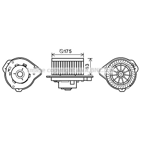 Слика на Вентилатор за парно AVA QUALITY COOLING VO8174 за Volvo S70 Saloon (P80) 2.0 Turbo - 226 коњи бензин