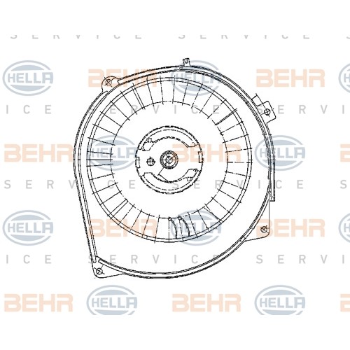 Слика на Вентилатор за парно BEHR HELLA SERVICE PREMIUM LINE 8EW 009 157-761 за Mercedes-Benz S-class (w126) 280 SE,SEL (126.022, 126.023) - 185 коњи бензин