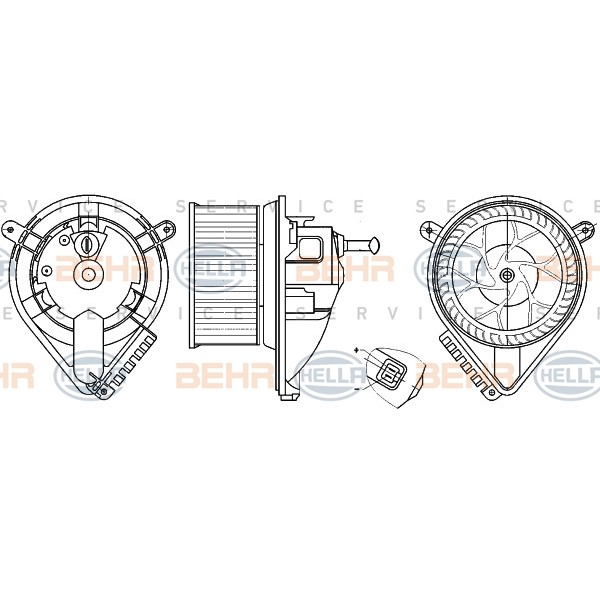 Слика на Вентилатор за парно HELLA 8EW 351 304-021 за VW LT 28-35 2 Bus (2DM) 2.8 TDI - 125 коњи дизел