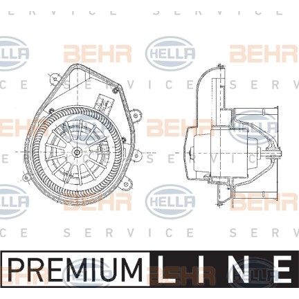 Слика на Вентилатор за парно HELLA BEHR  SERVICE  PREMIUM LINE 8EW 009 159-131 за VW Passat 4 Variant (B5,3b5) 2.8 V6 4motion - 190 коњи бензин