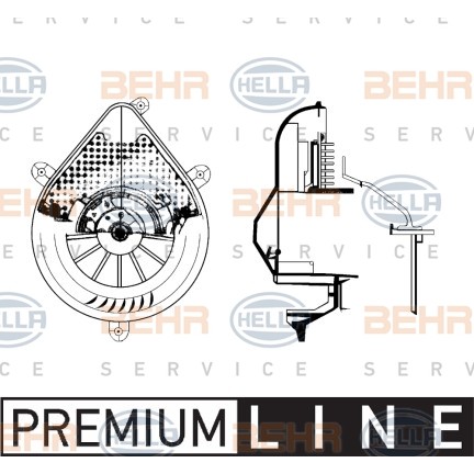 Слика на Вентилатор за парно HELLA BEHR  SERVICE  PREMIUM LINE 8EW 009 159-681 за Peugeot 306 Saloon 1.8 16V - 117 коњи бензин