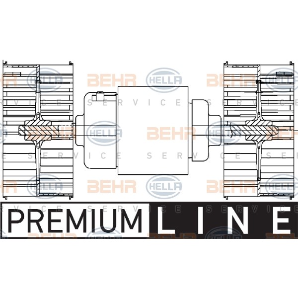 Слика на Вентилатор за парно HELLA BEHR  SERVICE  PREMIUM LINE 8EW 351 029-041 за камион Mercedes Actros MP2, MP3 1841, L, LL - 408 коњи дизел