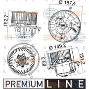 Слика 1 на Вентилатор за парно HELLA BEHR  SERVICE  PREMIUM LINE 8EW 351 043-221