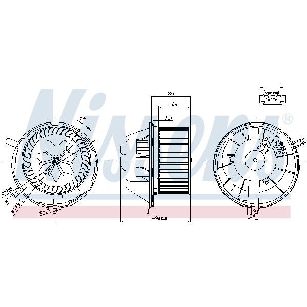 Слика на Вентилатор за парно NISSENS 87034 за Skoda Yeti (5L) 2.0 TDI - 140 коњи дизел