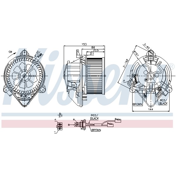 Слика на Вентилатор за парно NISSENS 87053 за Peugeot Partner Combispace (5F) 1.6 16V - 109 коњи бензин