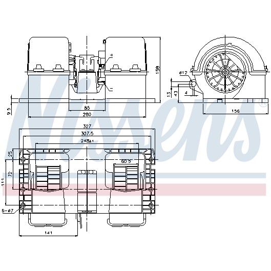 Слика на Вентилатор за парно NISSENS 87132 за камион Volvo FH 16/470 - 470 коњи дизел