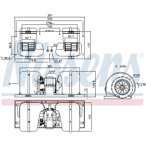 Слика на Вентилатор за парно NISSENS 87141 за камион DAF 85 CF FT 85 CF 430 - 428 коњи дизел